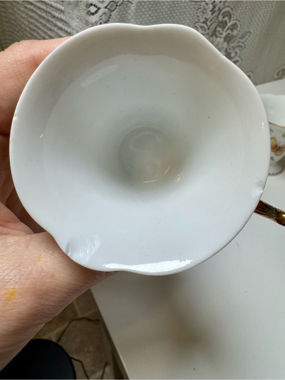 2 Italian Design Porcelain Butterfly Cups. Damaged Craft Lot, Upcycle Bird Feede - Picture 6 of 6